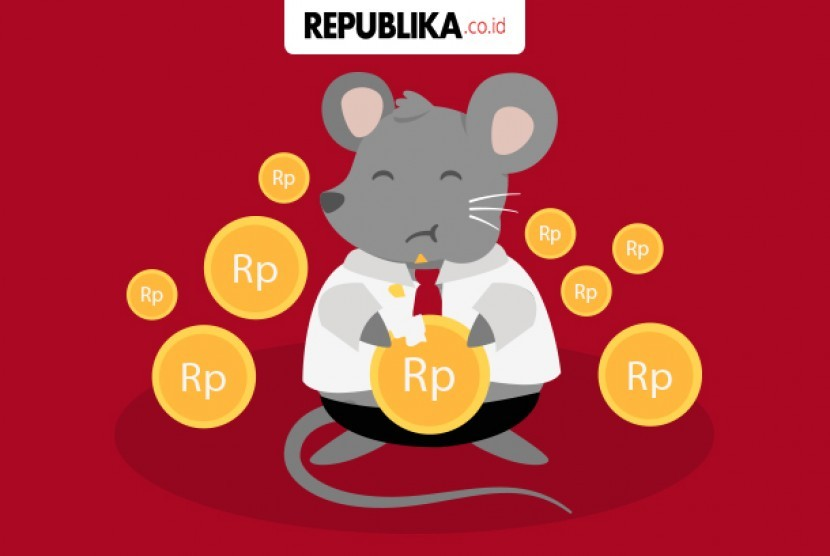 Ilustrasi Korupsi. Dalam cerita "Kongkalikong" karya Firman Muntaco disebutkan jika korupsi adalah musuh dalam selimut. Foto: Republika.